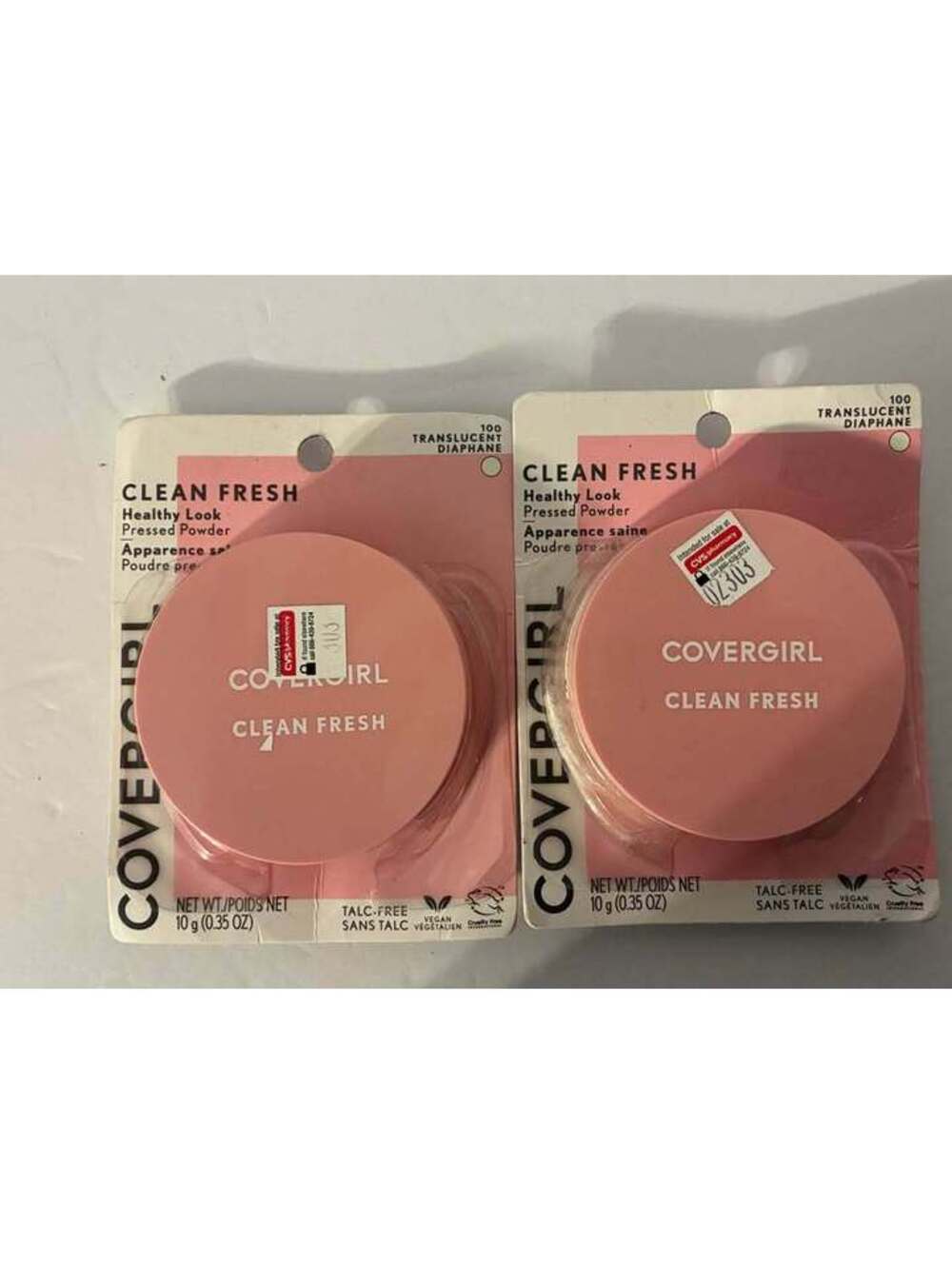 Covergirl Clean Fresh Pressed Powder 100 Translucent 2 sets